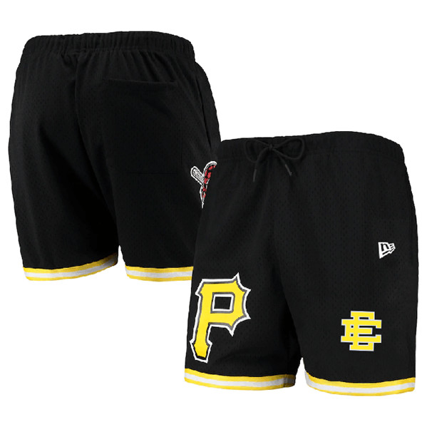 Men's Pittsburgh Pirates Black Mesh Shorts 001